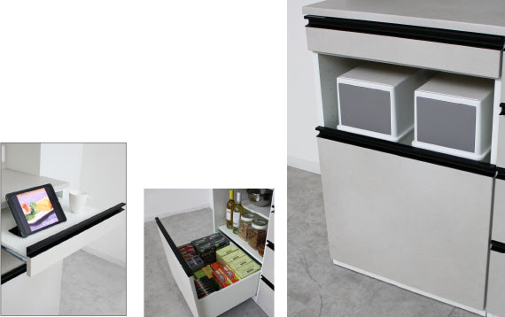 ゴミ箱を使いやすく隠す新構造